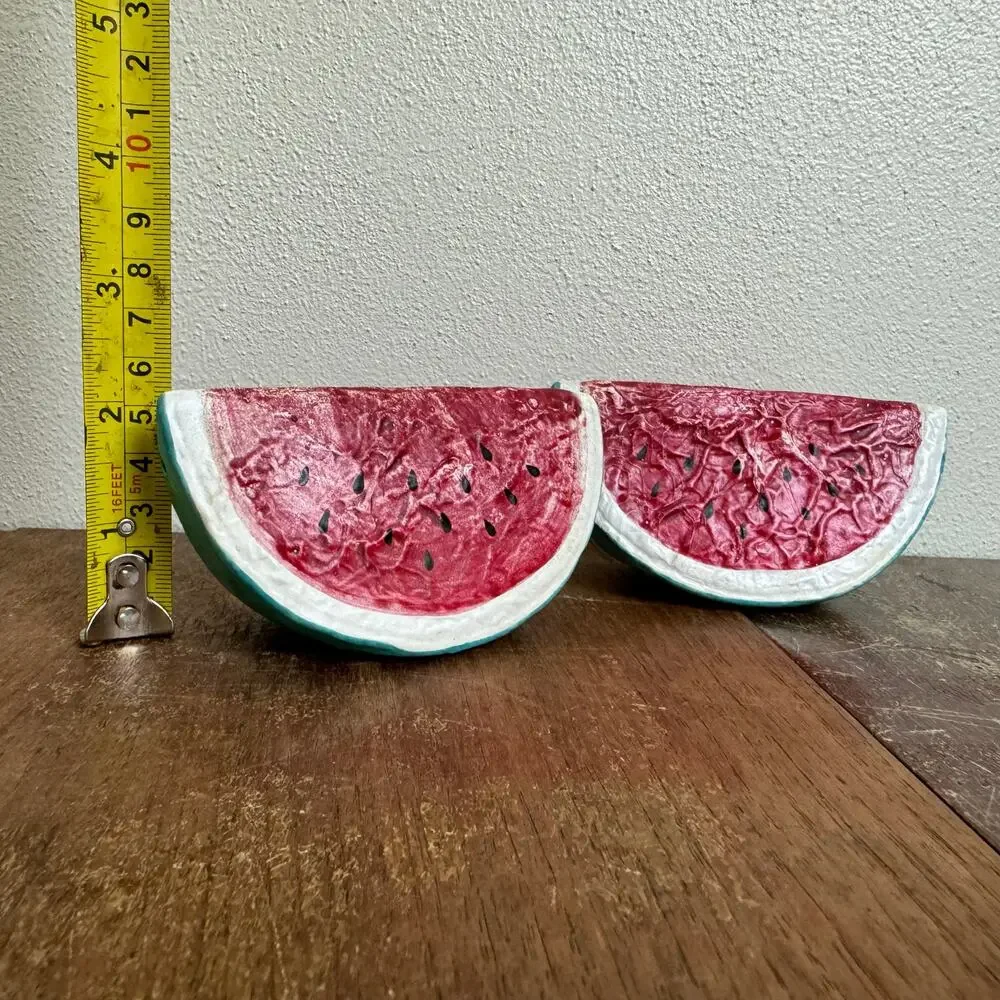 Vintage Resin Watermelon Salt and Pepper‎ Shakers